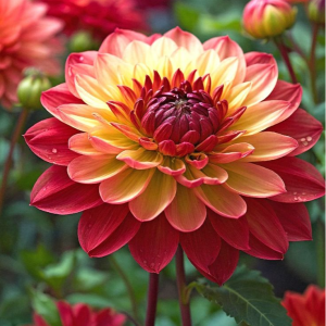 Георгин Оникс Найт купить по цене от 590р. в интернет-магазине «Посадика» с доставкой почтой в в Московскийе и по всей России – [изображение №1].