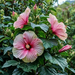 Гибискус Иден Бьюти купить по цене от 460р. в интернет-магазине «Посадика» с доставкой почтой в в Московскийе и по всей России – [изображение №1].