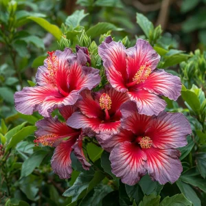 Гибискус Кримсон Флейм купить по цене от 479р. в интернет-магазине «Посадика» с доставкой почтой в в Московскийе и по всей России – [изображение №1].