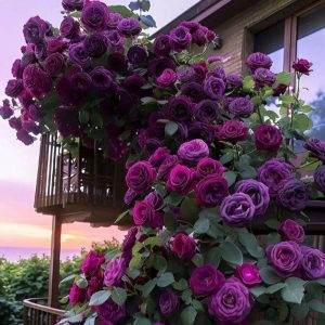 Роза Плетистая Плум Пэшн купить по цене от 610р. в интернет-магазине «Посадика» с доставкой почтой в в Московскийе и по всей России – [изображение №1].